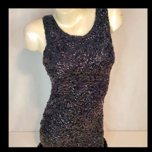 Black Sequin Mini Dress (Juniors L)
